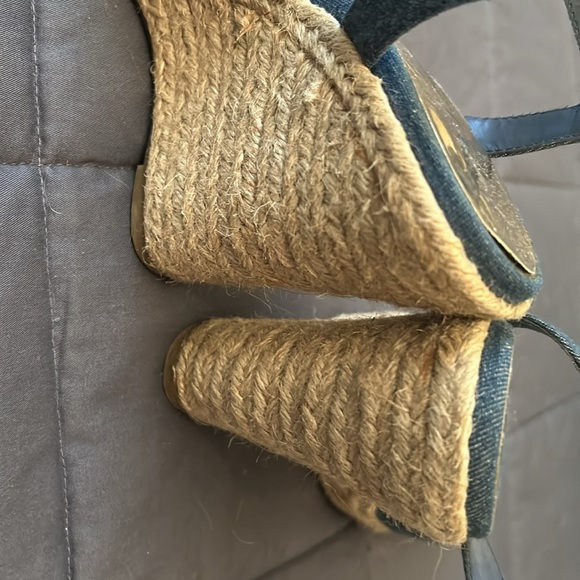Denim espadrilles wedge sandals - Picture 5 of 6